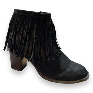 Azura Bernat Western Fringe Bootie Black Women’s Size 6 (US ) 36 (EU)